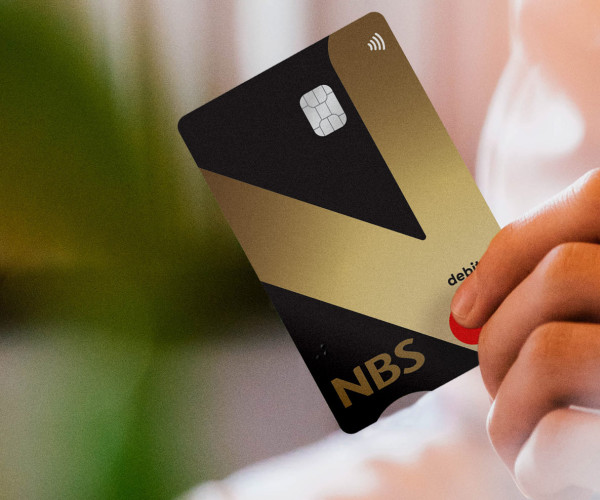 NBS Debit Mastercard in hand